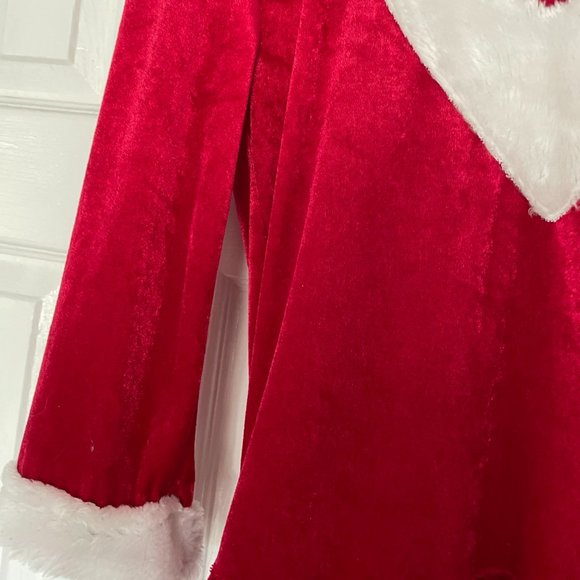 Mrs. Claus Costume - Velvet Hooded Dress Christmas - Picture 4 of 5
